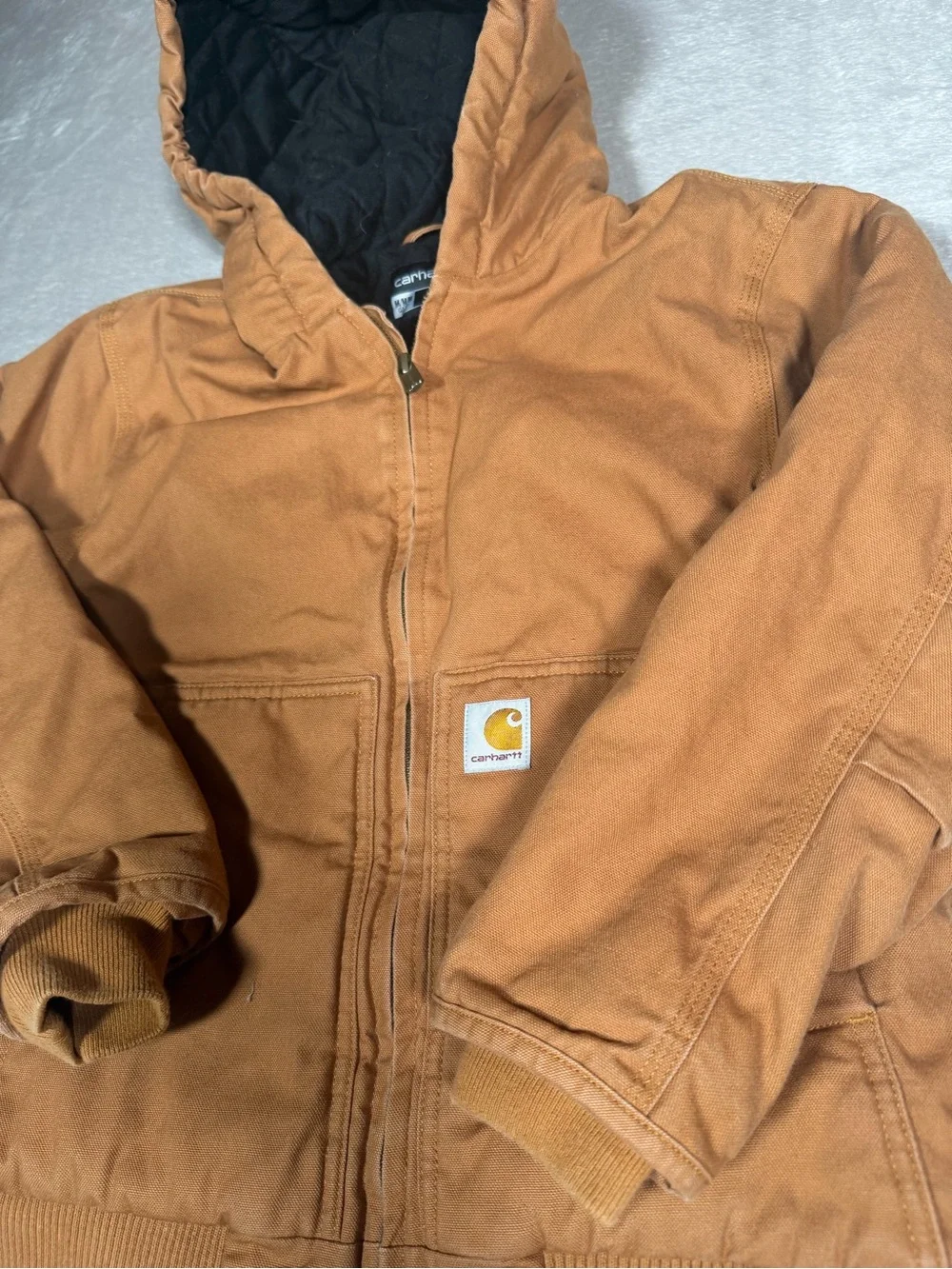 Carhartt Brown Hooded Jacket with Black Lining